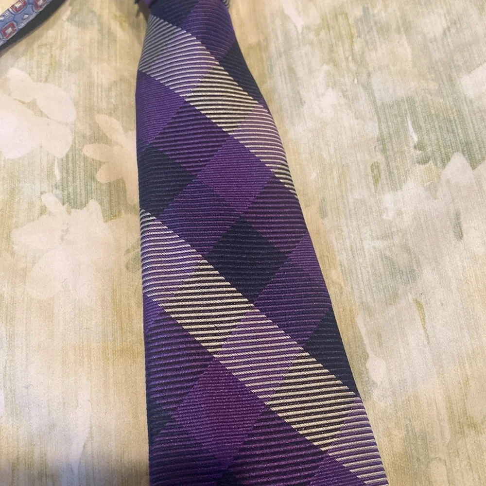 Boy's Assorted Patterned Ties - Blue, Purple, Green